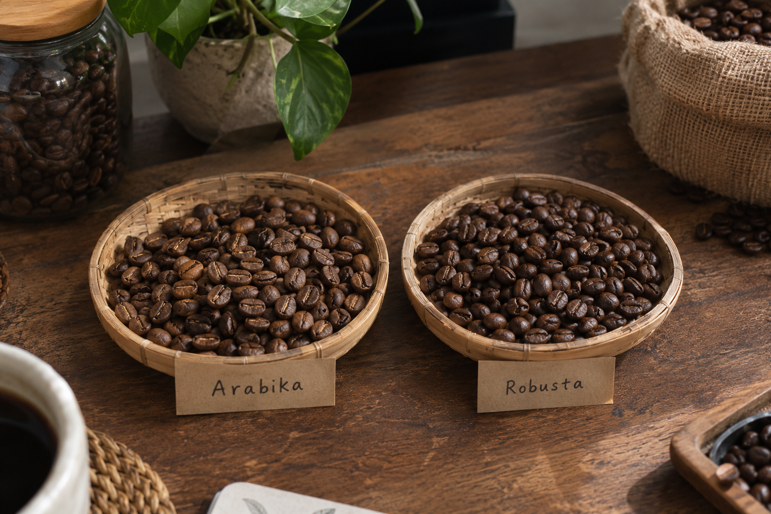 Perbedaan kopi arabika dan robusta biji kopi hijau